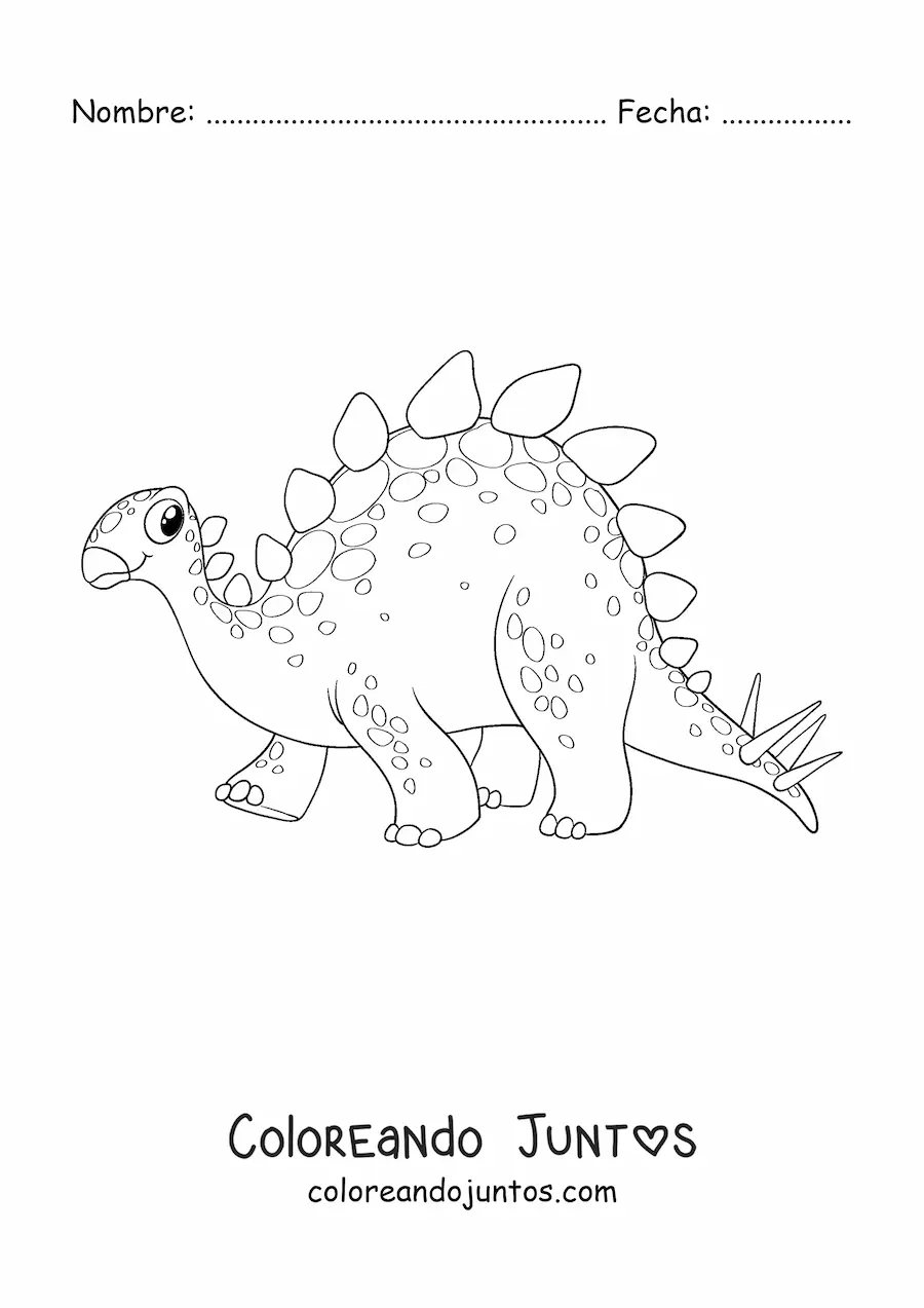 Imagen para colorear de dinosaurio herbívoro tierno grande