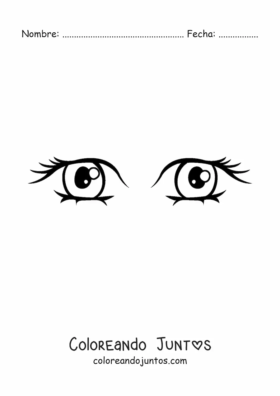 Imagen para colorear de ojos animados