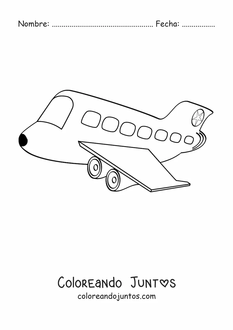 Imagen para colorear de un avión