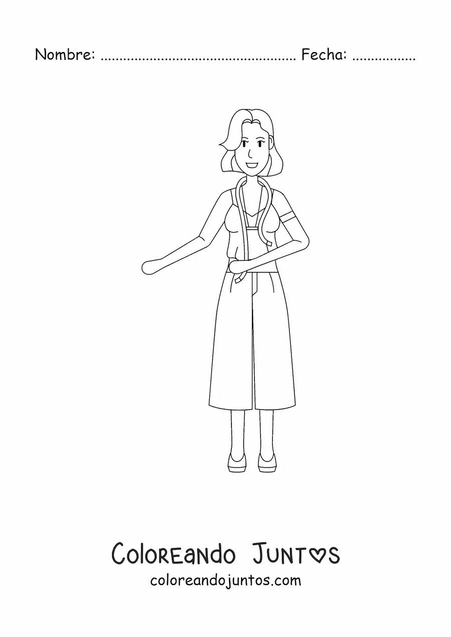 Imagen para colorear de diseñadora de modas con una cinta métrica