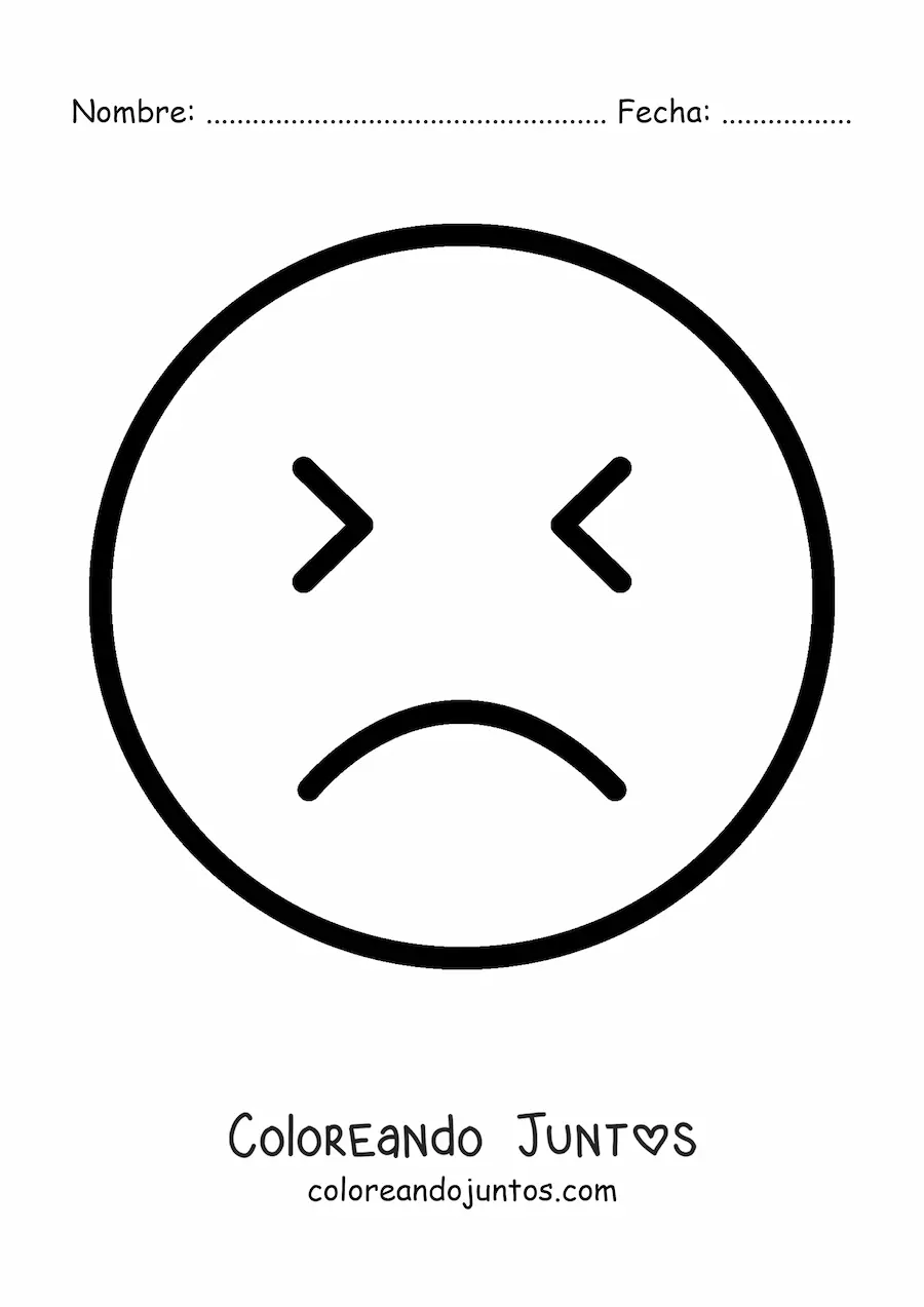 Imagen para colorear de emoji de cara triste