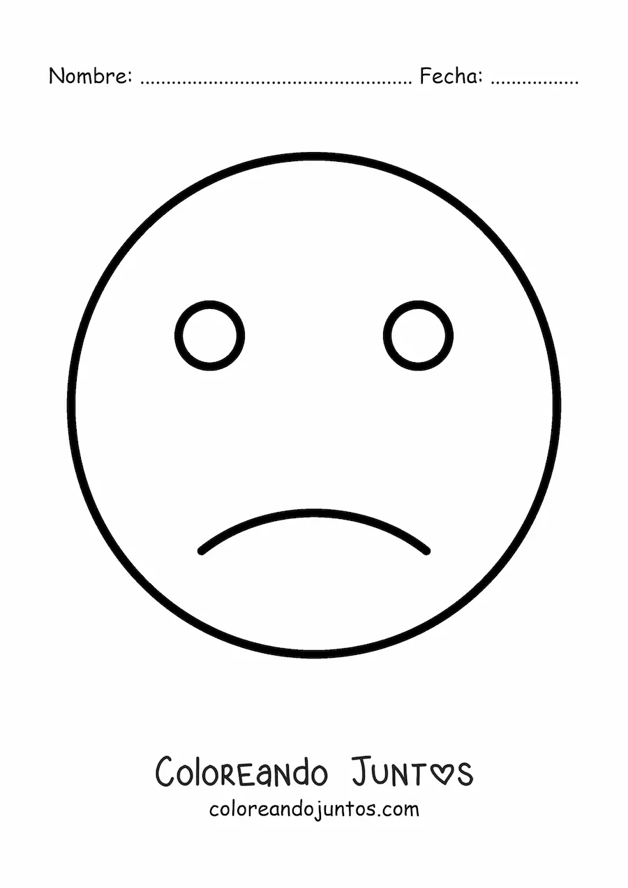 Imagen para colorear de cara triste fácil