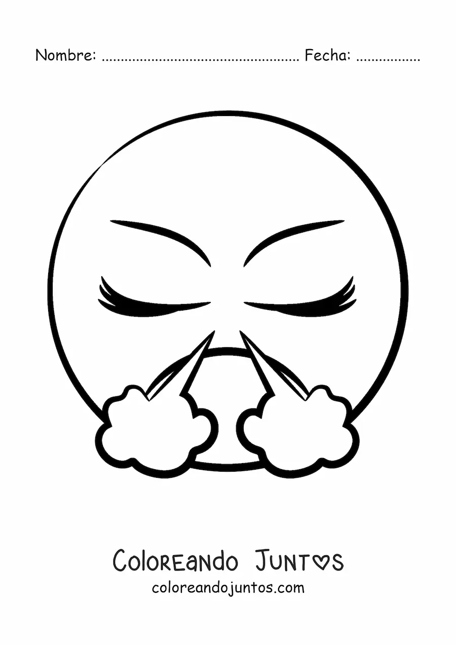 Imagen para colorear de emoji furioso