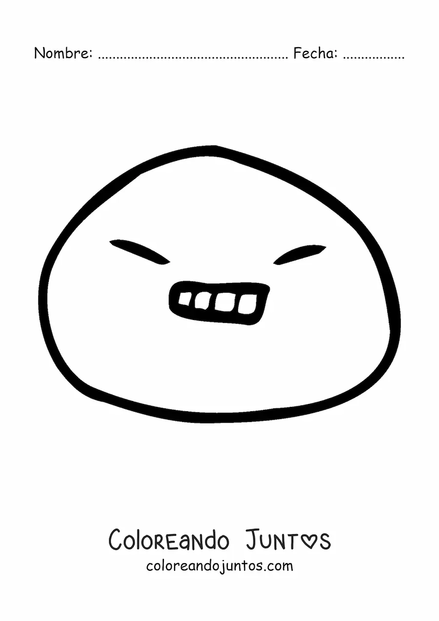 Imagen para colorear de emoji enojado sencillo