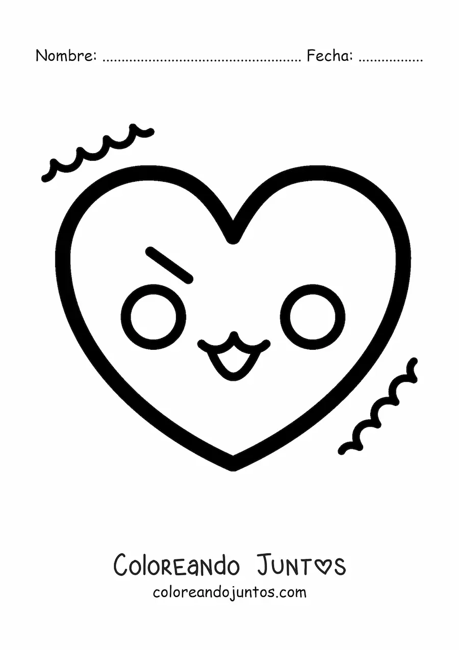 Imagen para colorear de emoji enojado de corazón