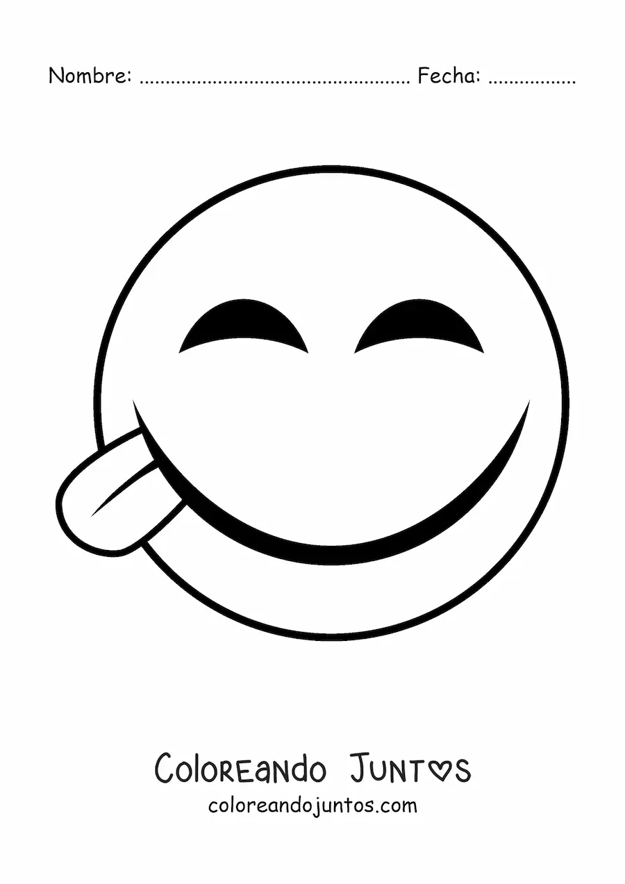 Imagen para colorear de emoji divertido