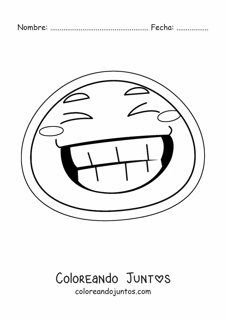 Imagen para colorear de emoji sonriendo