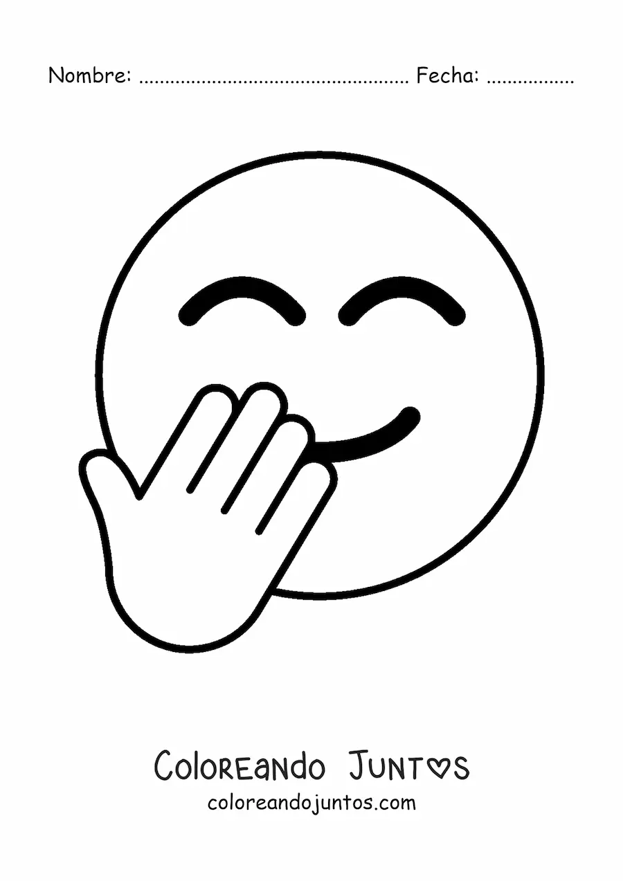 Imagen para colorear de emoji de cara riendo