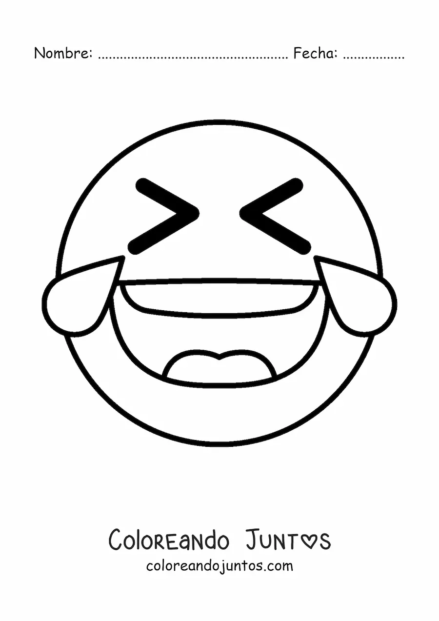 Imagen para colorear de emoji de risa