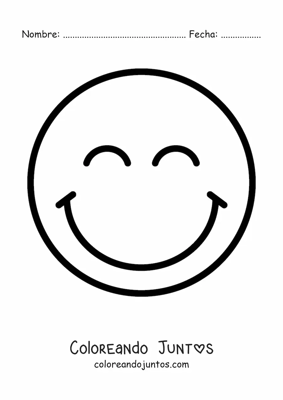 Imagen para colorear de carita feliz