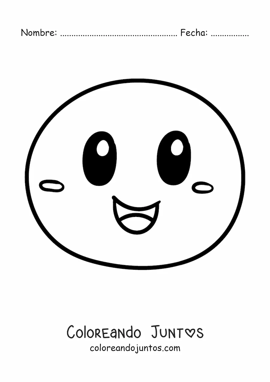 Imagen para colorear de emoticón de carita feliz