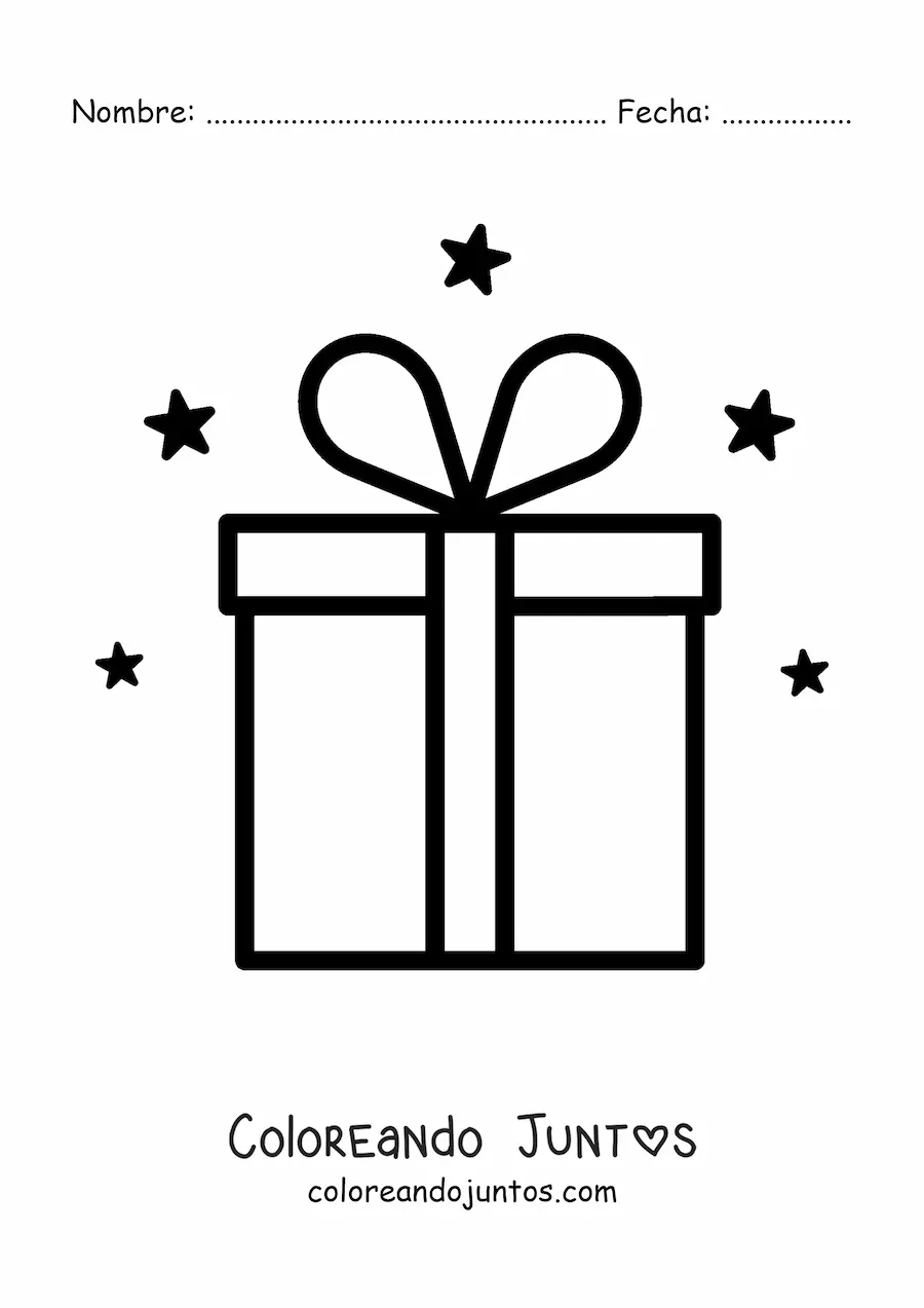 Imagen para colorear de emoji de regalo de cumpleaños