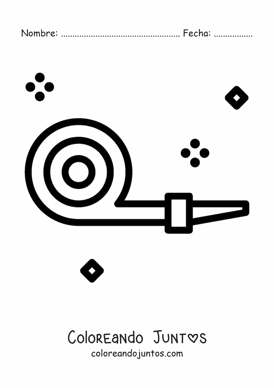 Imagen para colorear de emoji de silbato de fiesta de cumpleaños