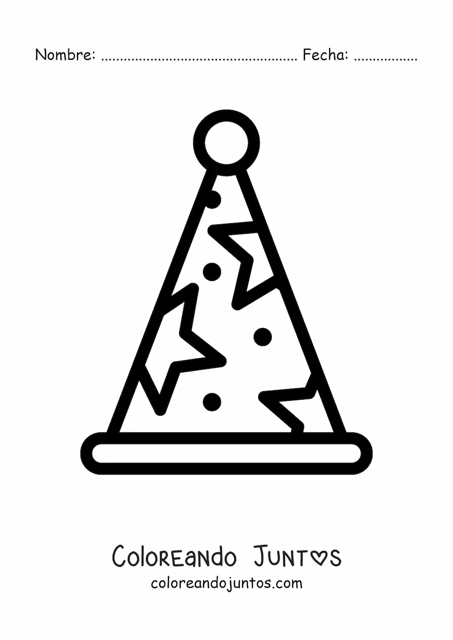 Imagen para colorear de emoji de gorro de fiesta