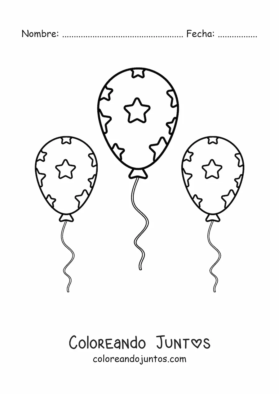 Imagen para colorear de emoji de globos de fiesta