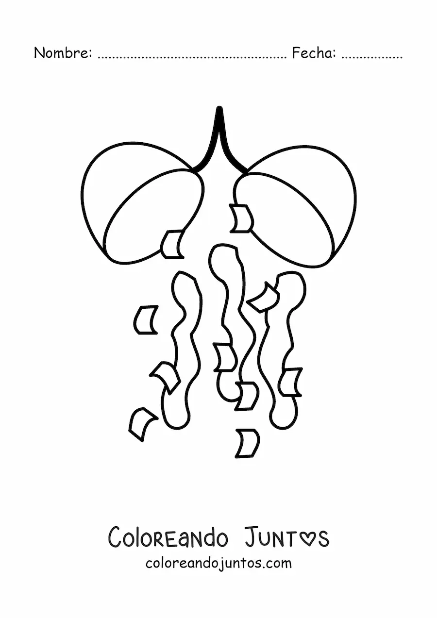 Imagen para colorear de emoji de confetti