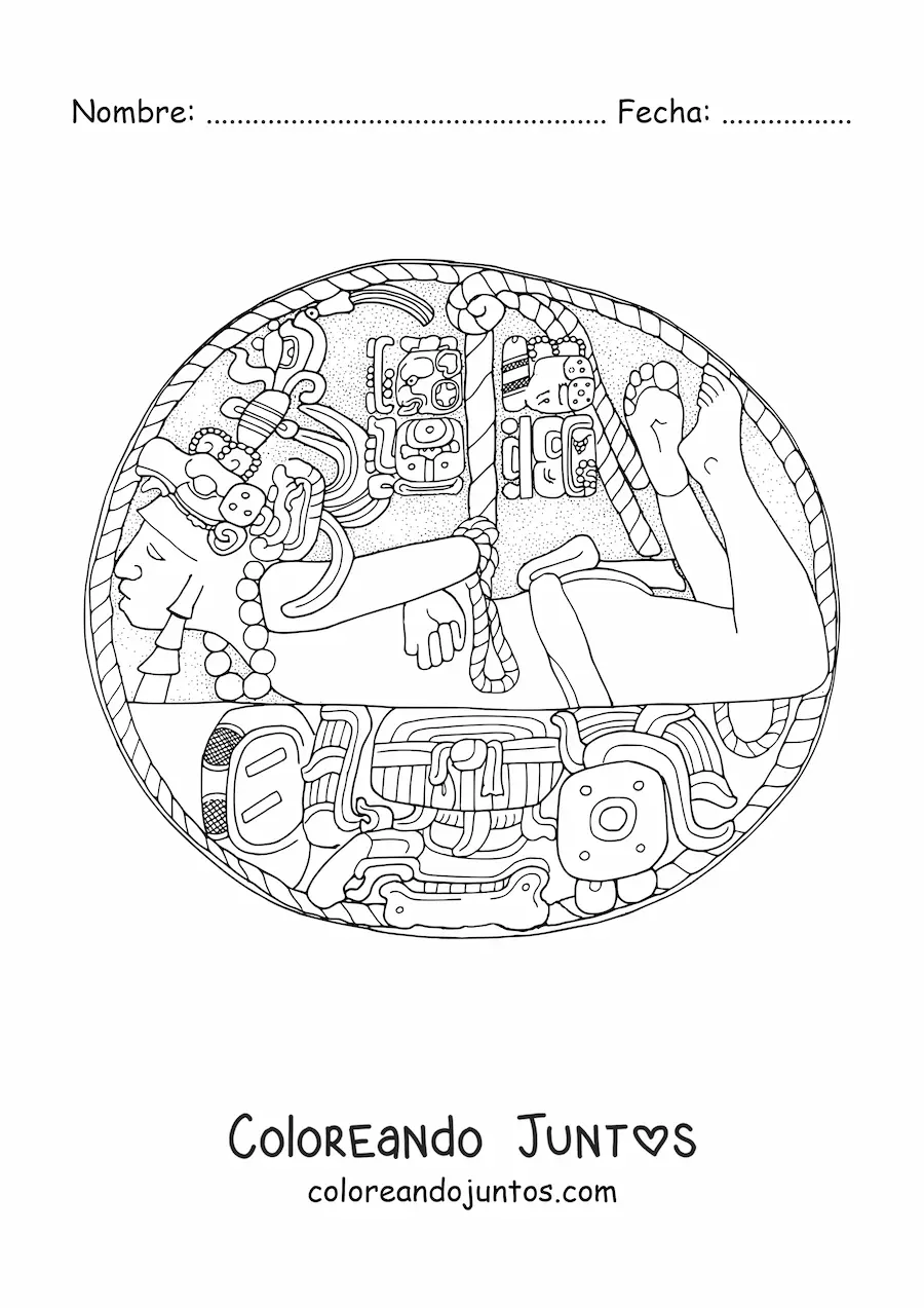 Imagen para colorear de sacrificio maya