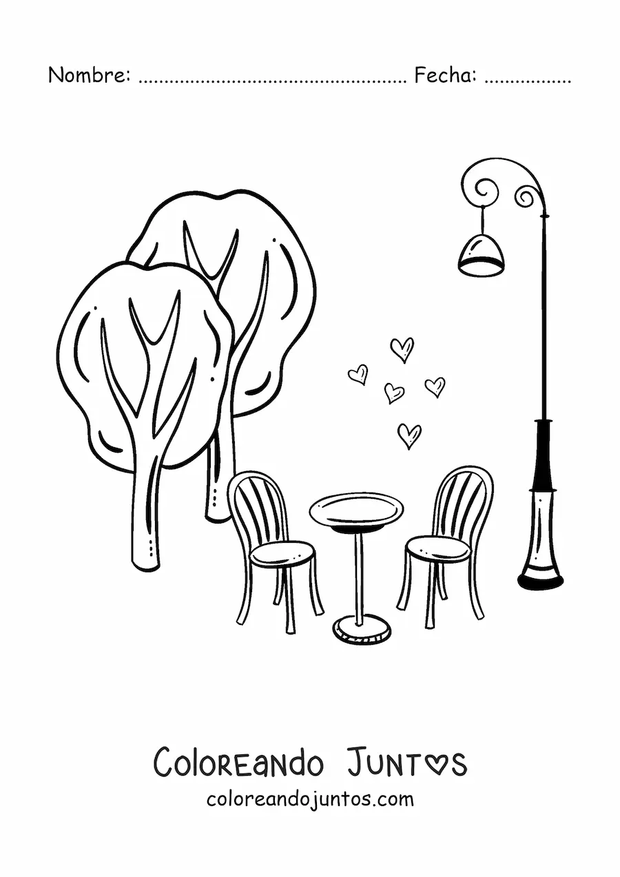 Imagen para colorear de café en parís