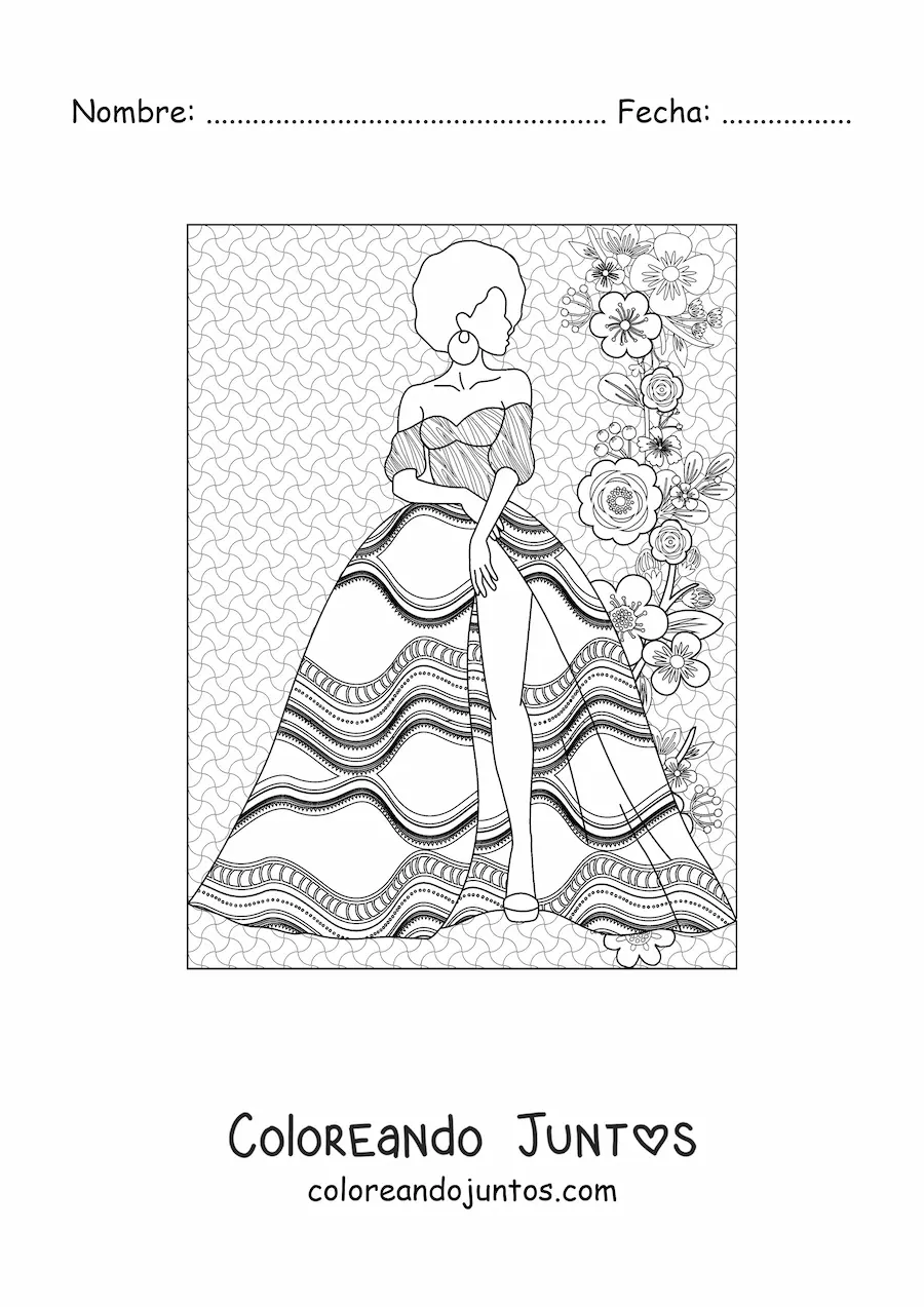 Imagen para colorear de vestido africano
