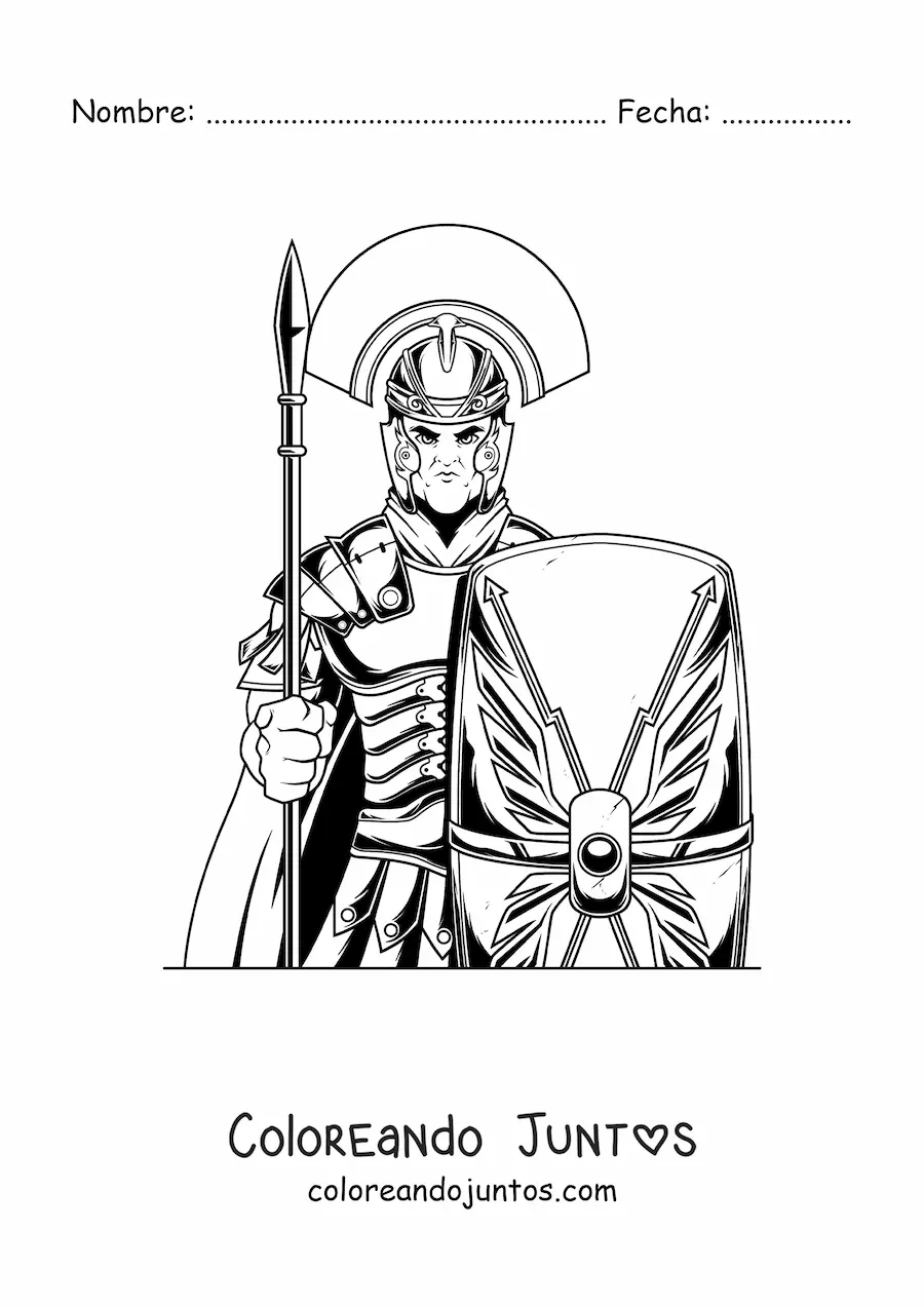 Imagen para colorear de gladiador romano