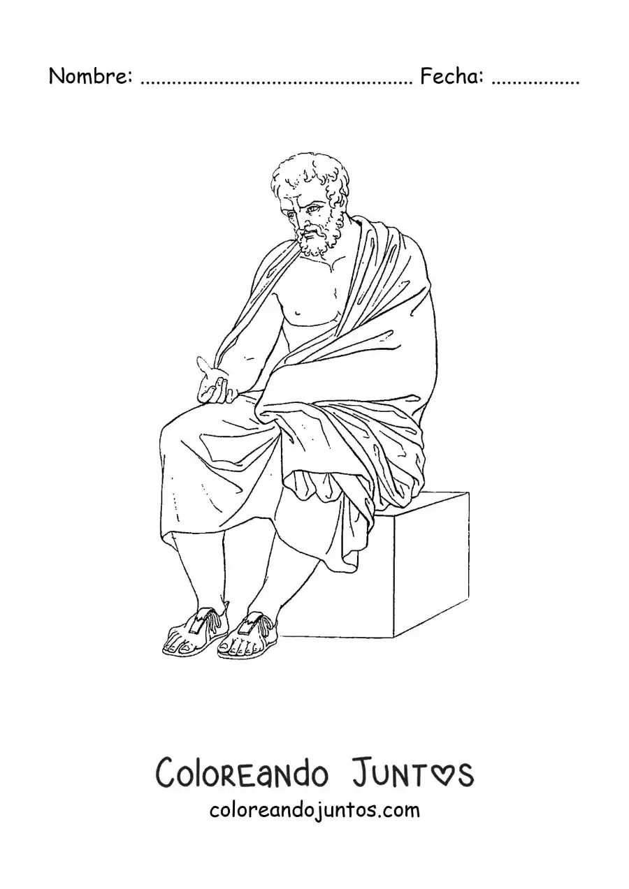 Imagen para colorear de hombre de la cultura griega
