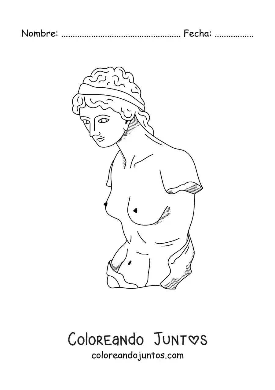 Imagen para colorear de escultura de la antigua grecia