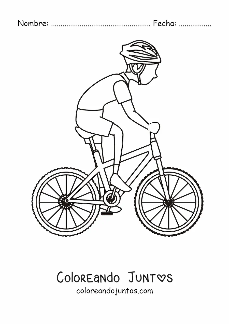 Imagen para colorear de un ciclista