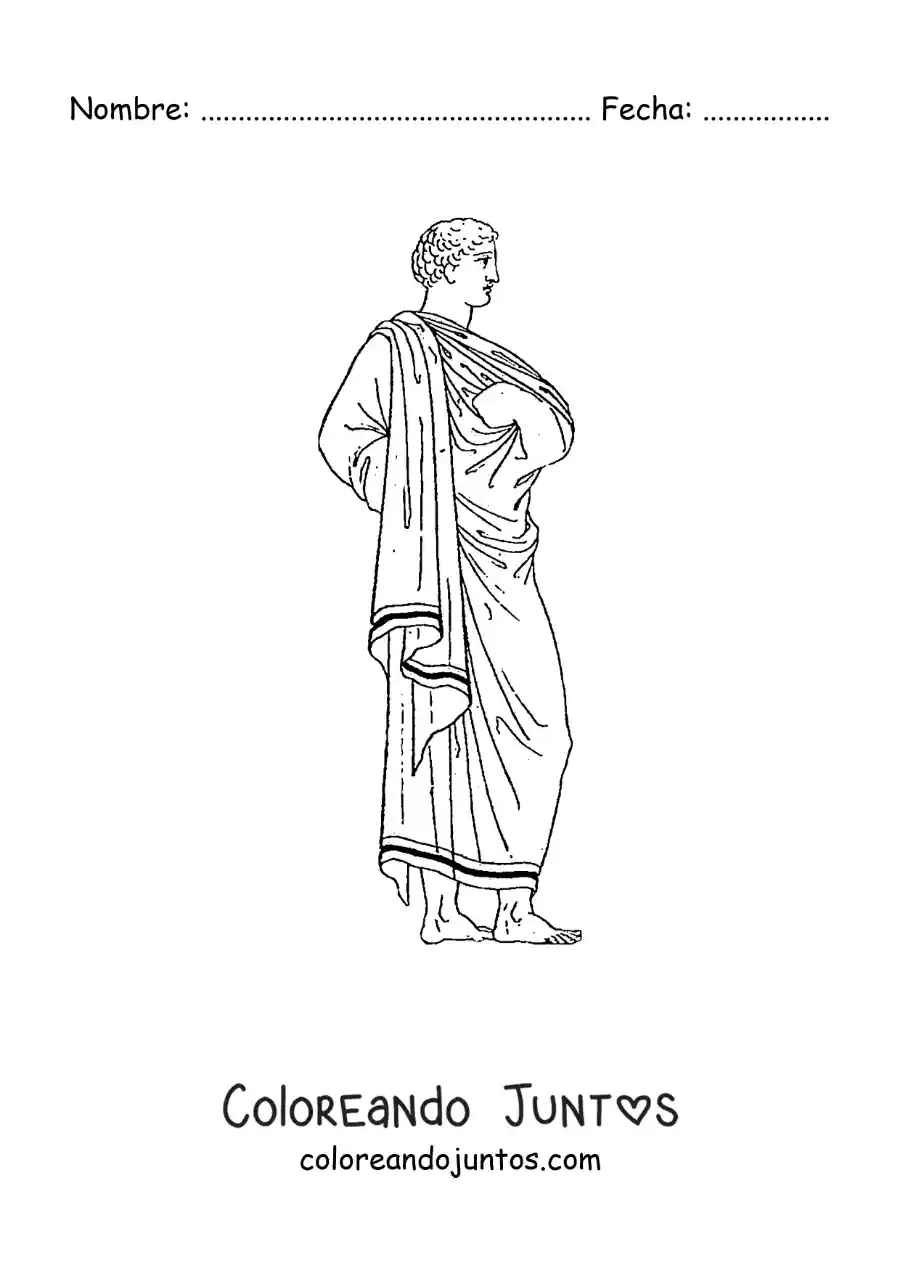 Imagen para colorear de hombre de la civilización griega