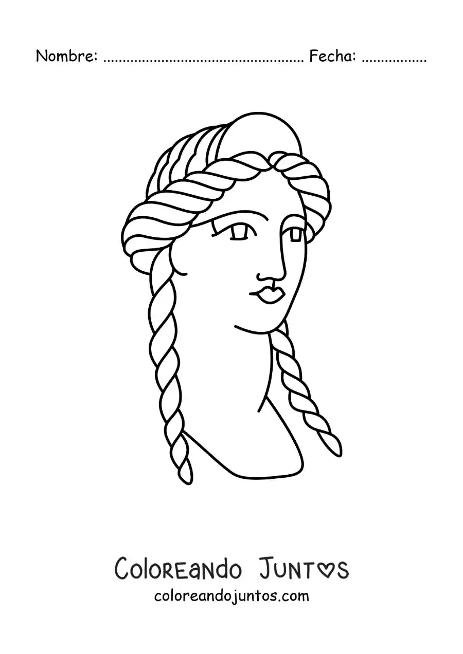 Imagen para colorear de rostro de la antigua grecia