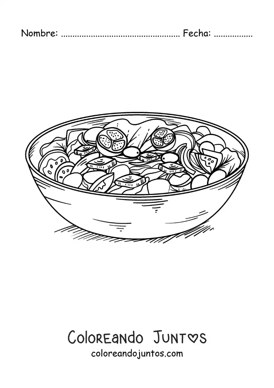 Imagen para colorear de platillo de la gastronomía griega