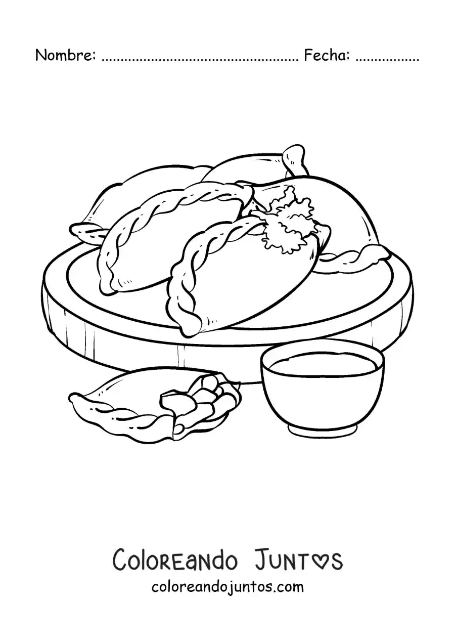 Imagen para colorear de comida española