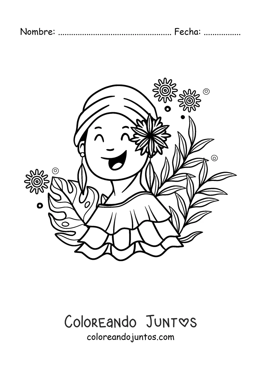 Imagen para colorear de día de las velitas
