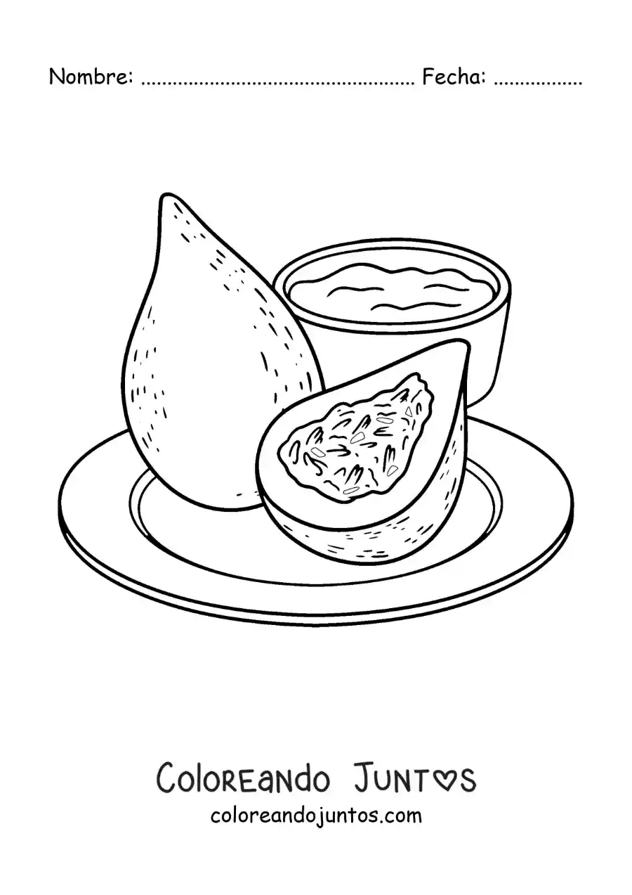 Imagen para colorear de plato tradicional de brasil