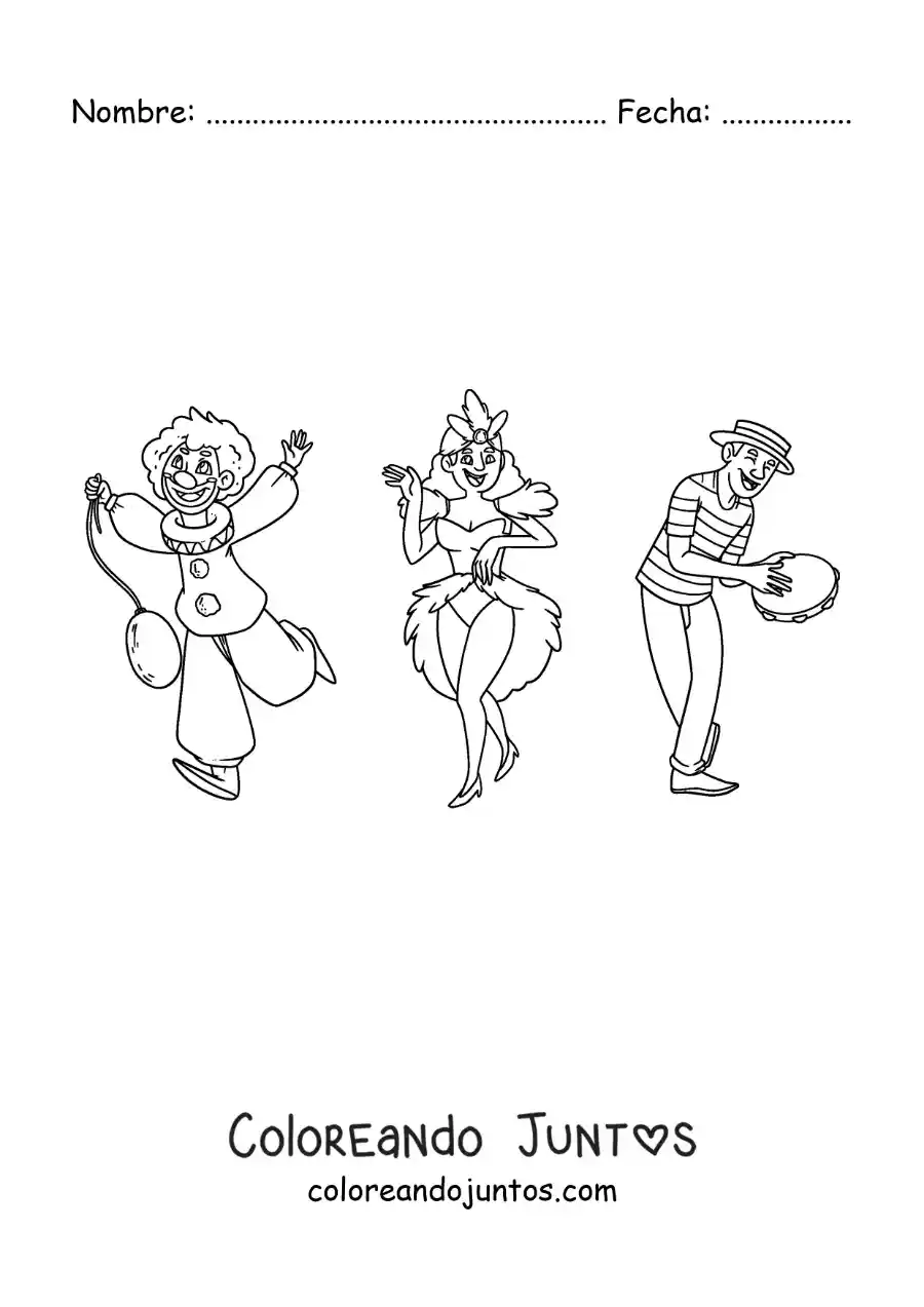 Imagen para colorear de carnaval de brasil