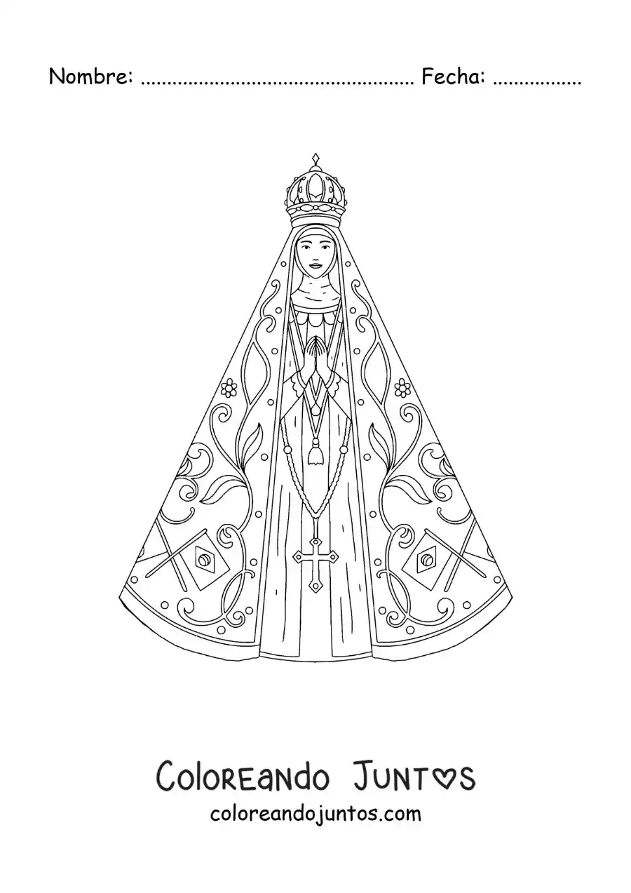 Imagen para colorear de virgen de fátima