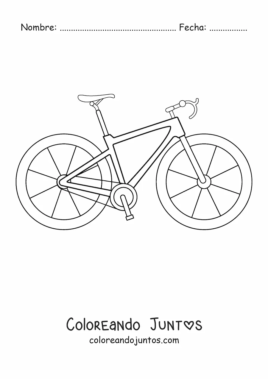 Imagen para colorear de una bicicleta