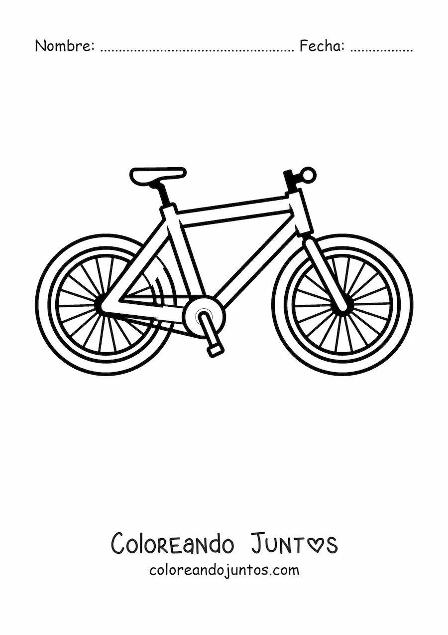 Imagen para colorear de una bicicleta
