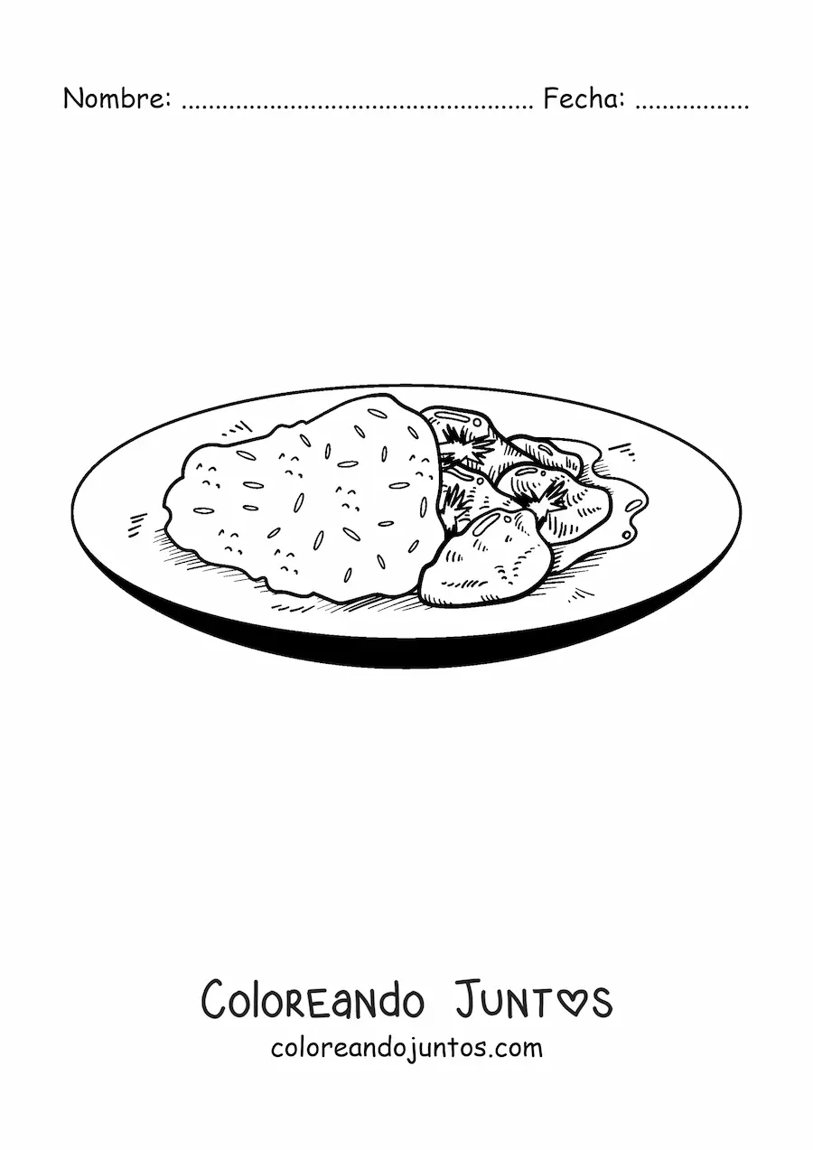 Imagen para colorear de plato de la cultura de la india