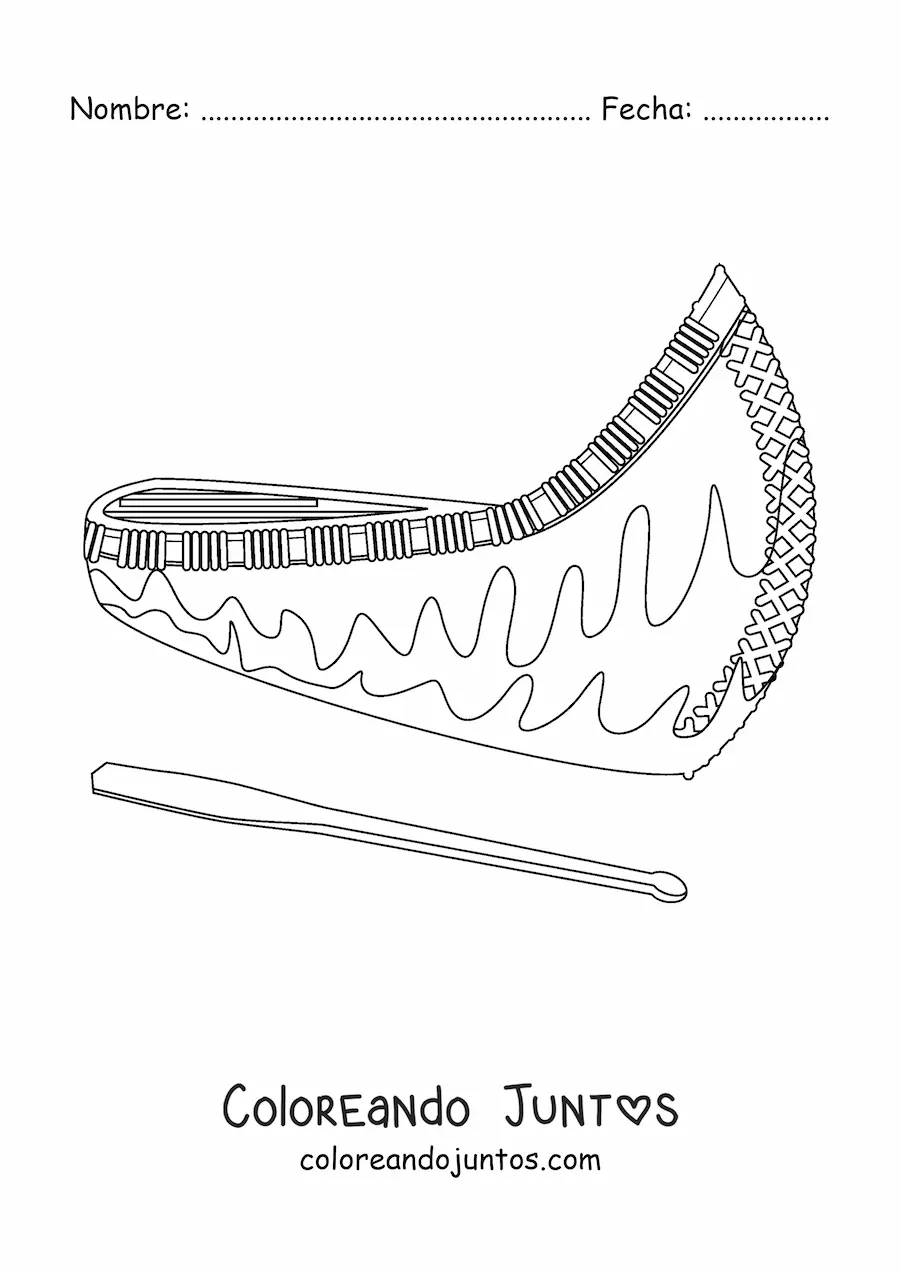 Imagen para colorear de canoa de indígenas americanos