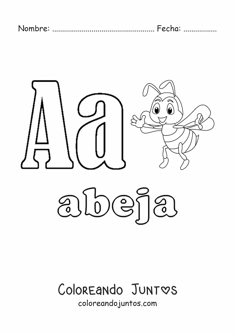 Imagen para colorear de a de abeja