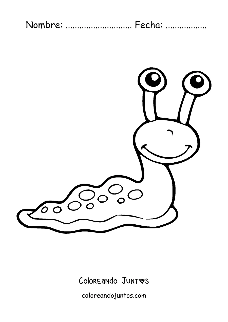 Imagen para colorear de una babosa de dibujos animados sonriendo