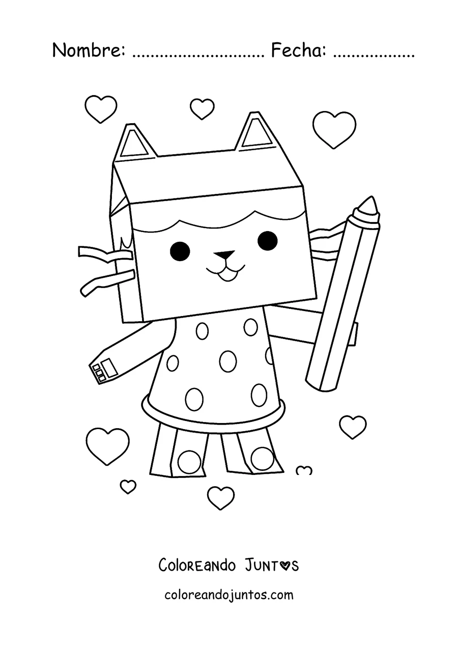 Imagen para colorear de Baby Box con un lápiz gigante