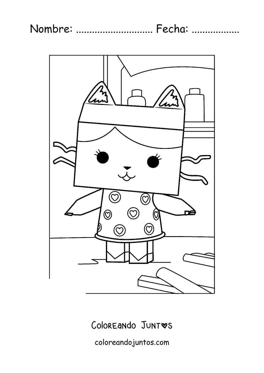 Imagen para colorear de Baby Box en el cuarto de manualidades