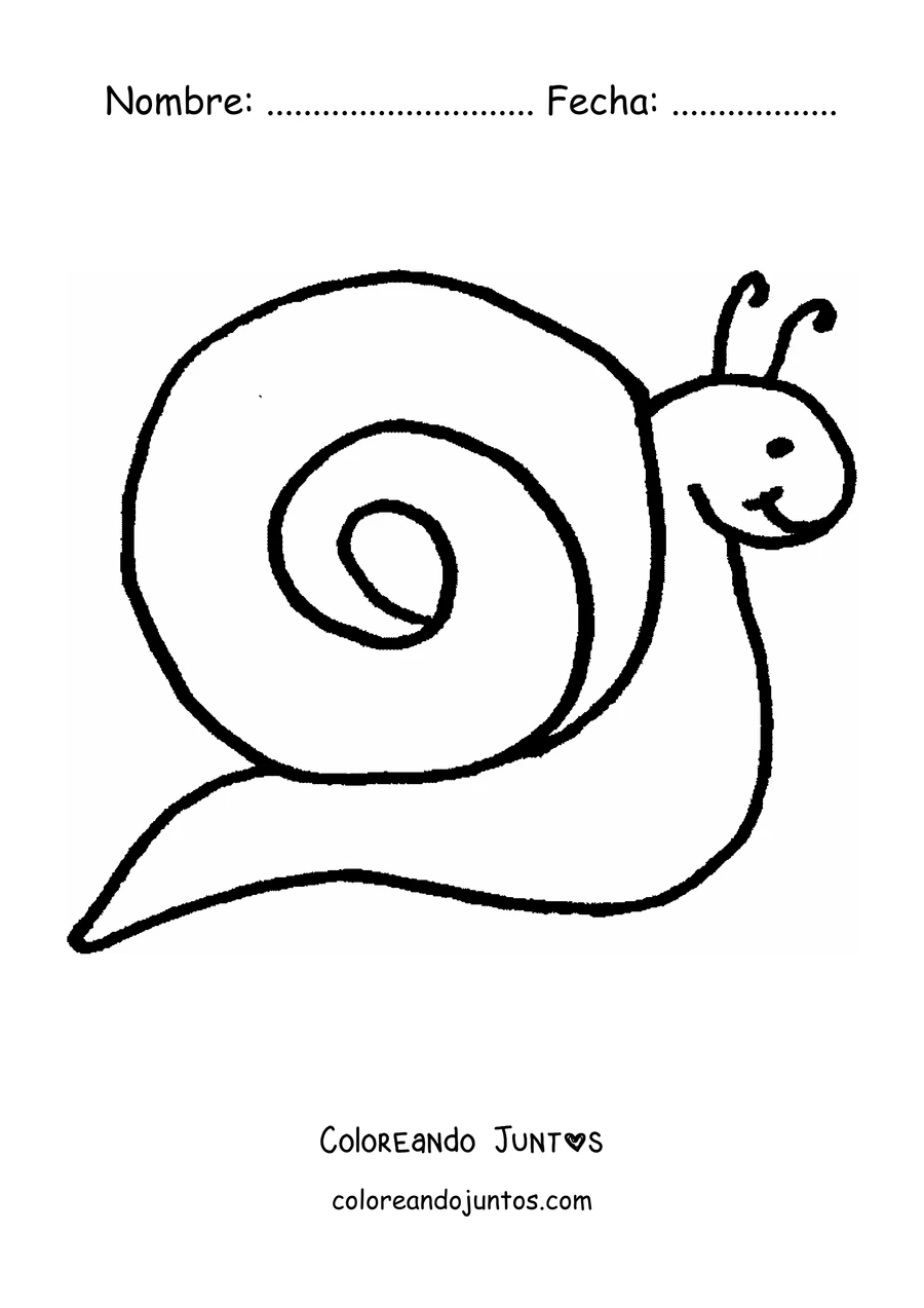 Imagen para colorear de un caracol de dibujos animados de perfil