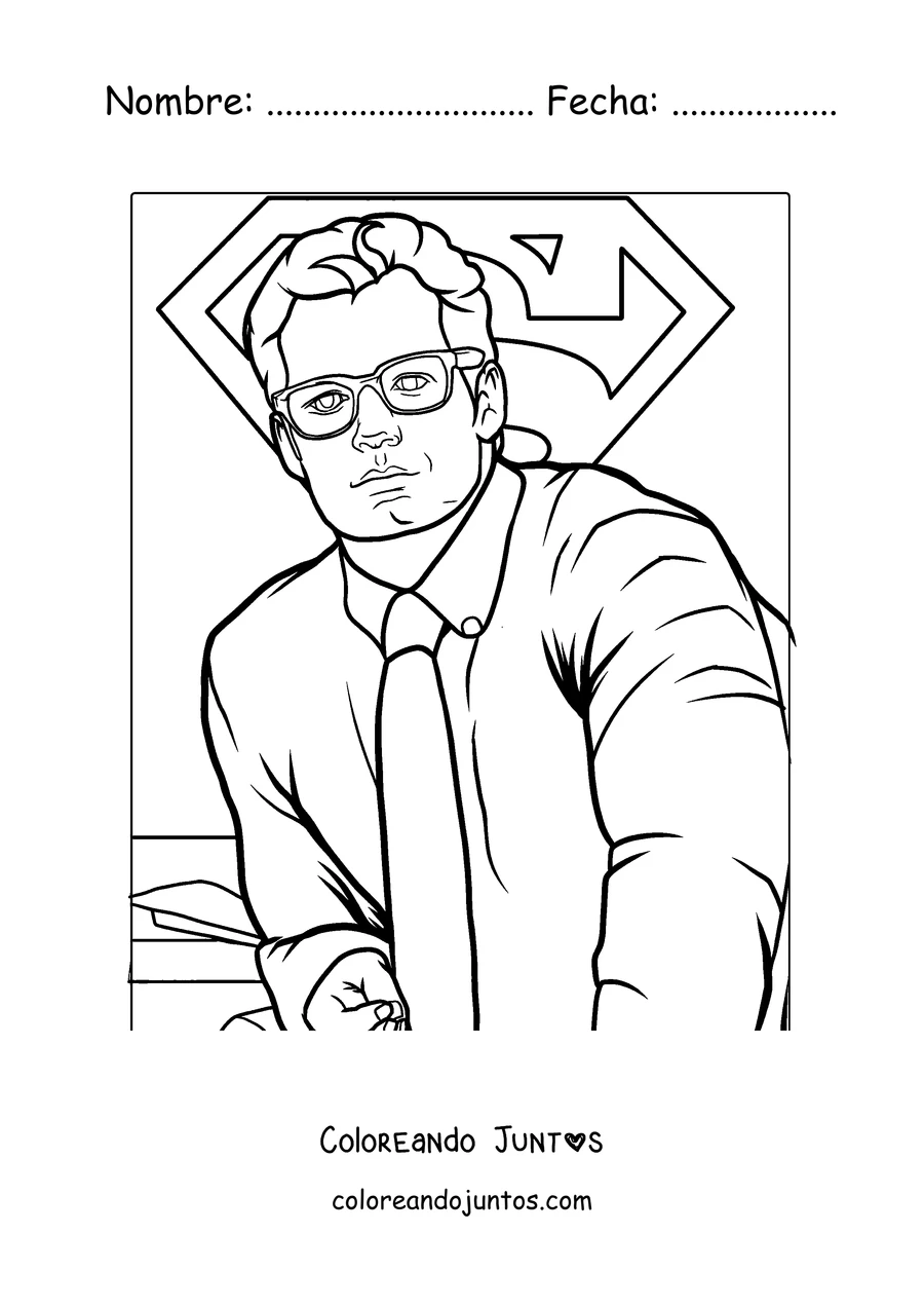 Imagen para colorear de Clark Kent, la identidad secreta de Superman