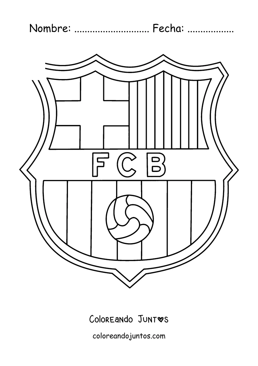 Imagen para colorear del escudo del Barcelona