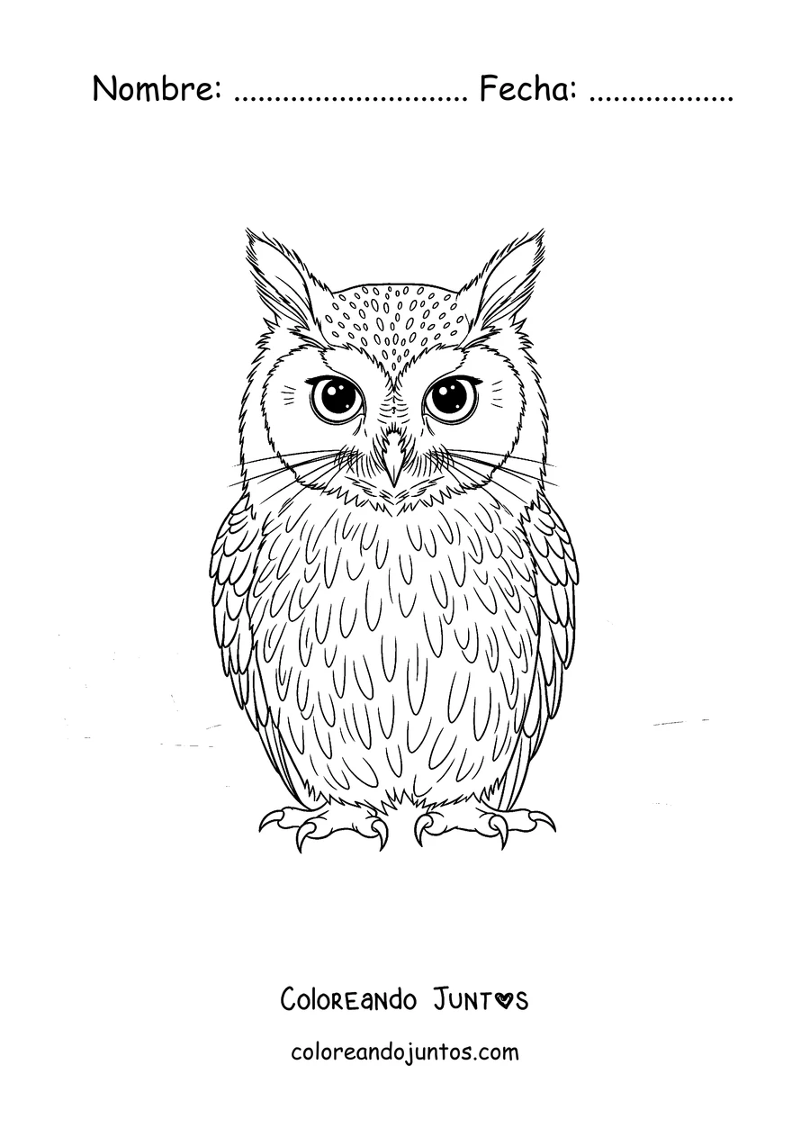 Imagen para colorear de un Meowl majestuoso con grandes ojos