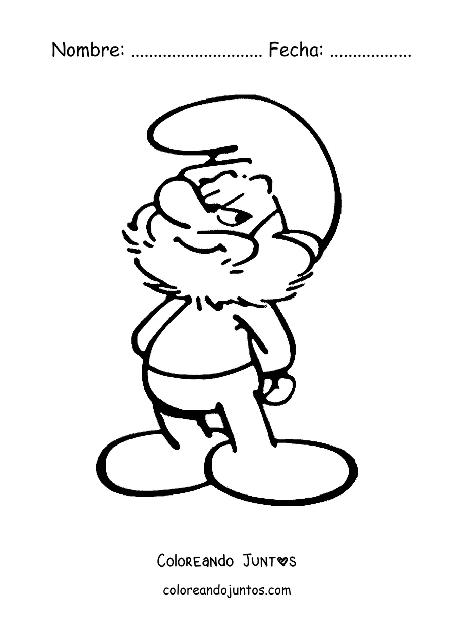 Imagen para colorear de Papá Pitufo
