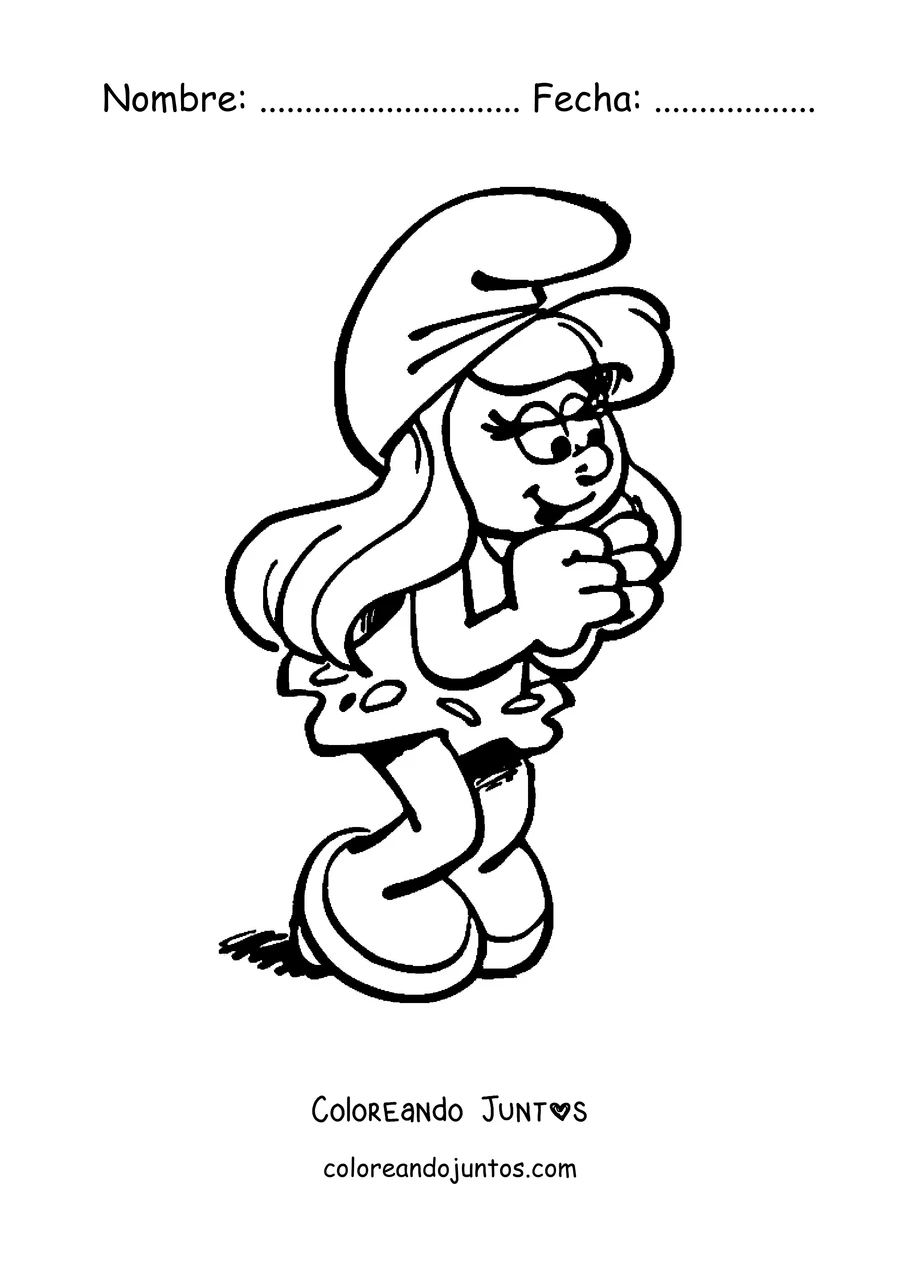 Imagen para colorear de Pitufina