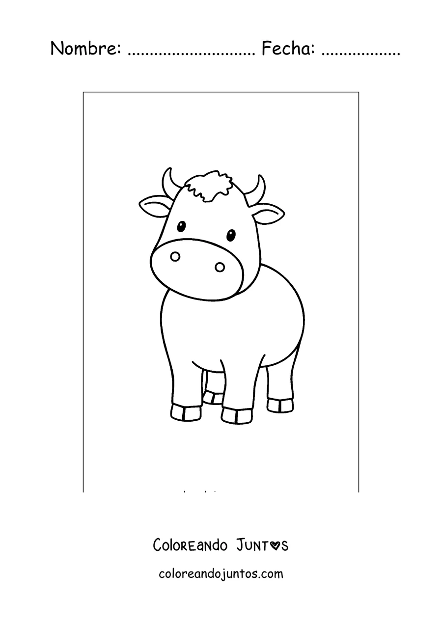 Imagen para colorear de vaca sencilla para los más chicos